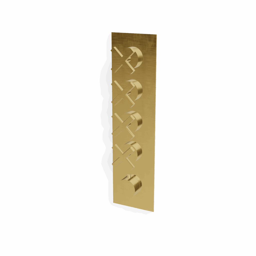 Mischer für Dusche 4 Weg UP Treemme SHOWERS Kreuz Griff Gold gebürstet