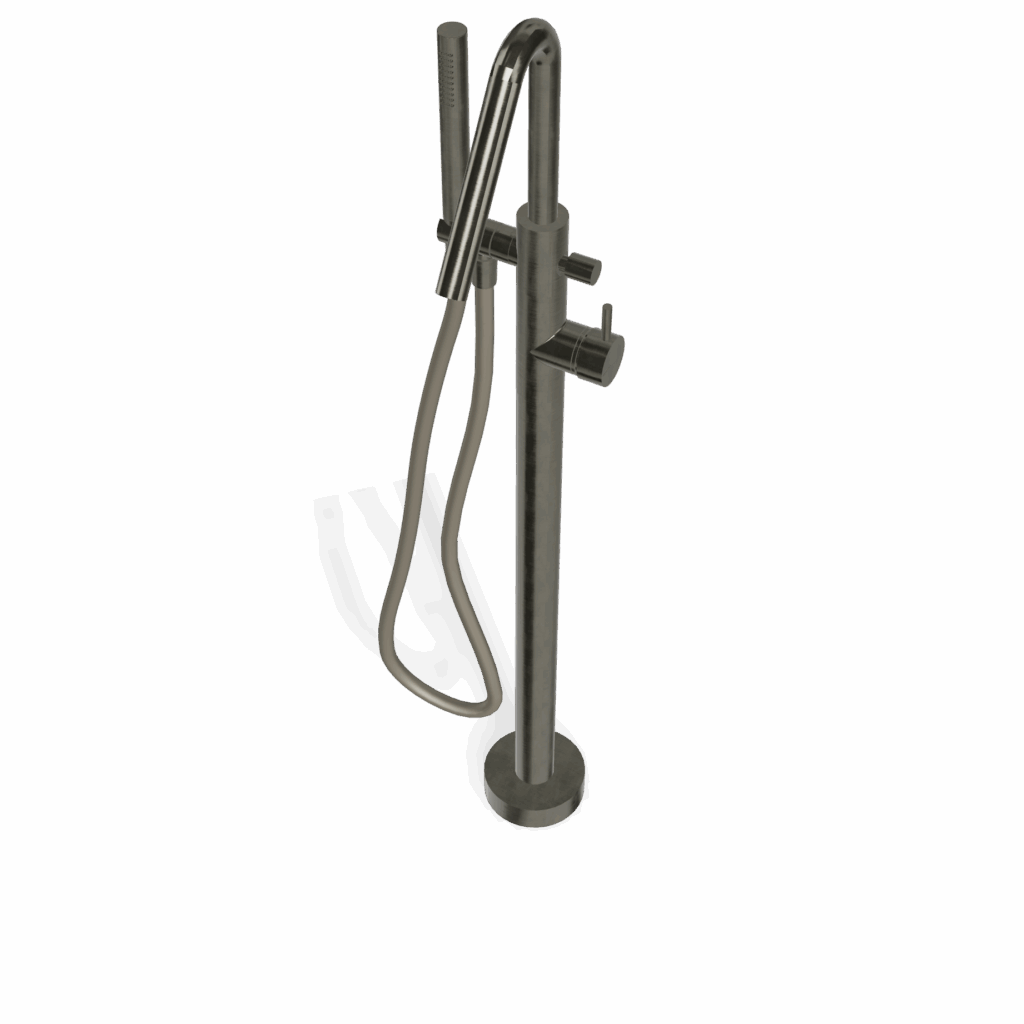 Badewannen Armatur freistehend Treemme X-Change A= 15 cm Chrom Schwarz gebürstet
