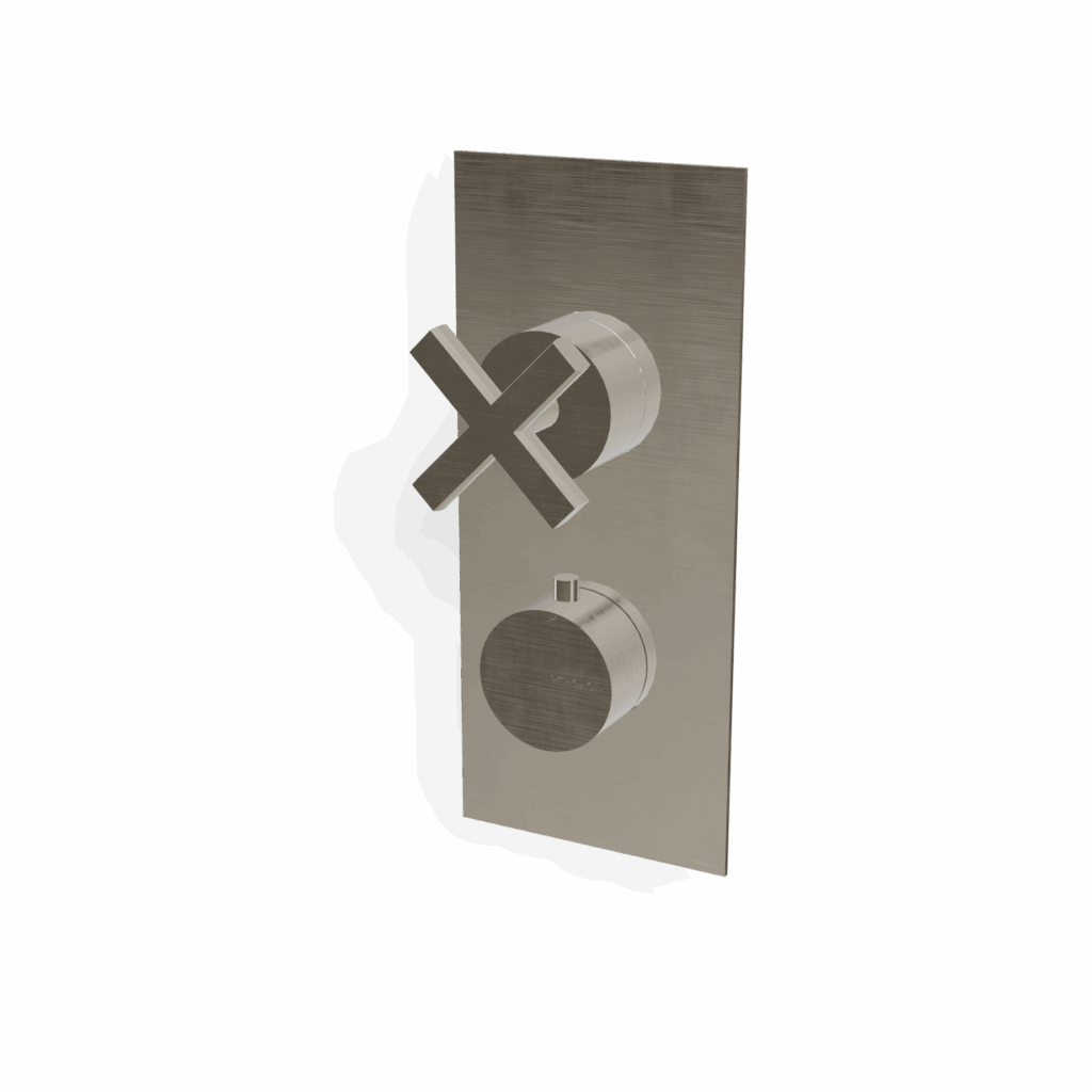 Duschthermostat 2 Verbraucher UP Treemme SHOWERS Kreuz Griff Nickel gebürstet