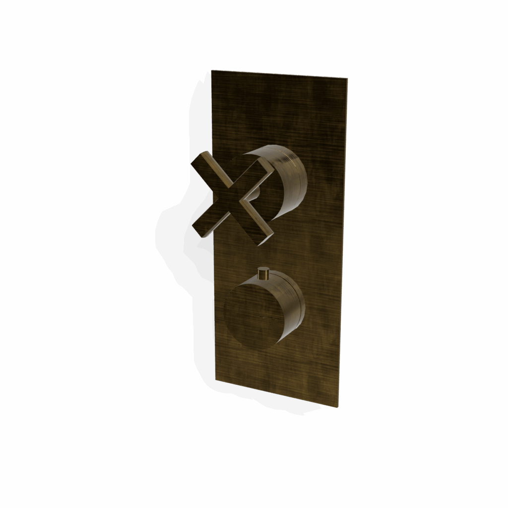 Duschthermostat 2 Verbraucher UP Treemme SHOWERS Kreuz Griff Bronze gebürstet