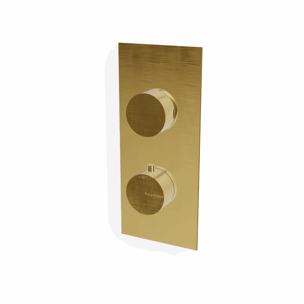 Mischer für Dusche 1 Weg UP Treemme UP+ 105x190 Gold gebürstet