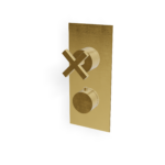 Duschthermostat 2 Verbraucher UP Treemme SHOWERS Kreuz Griff Gold gebürstet