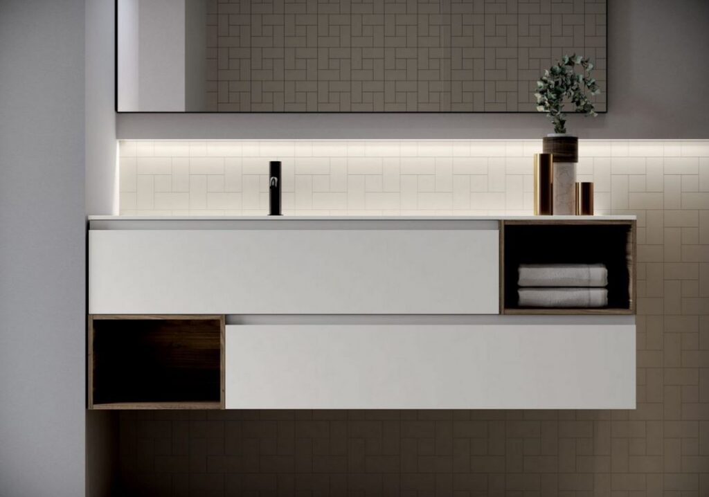 Design Badmöbel von IdeaGroup Form B=140 cm