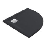 Duschwanne MALENKE Grafito Stone Nox 100 cm halbrund