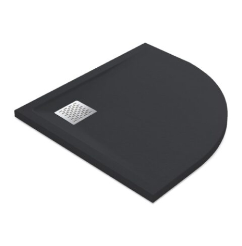 Duschwanne MALENKE Grafito Stone Nox 100 cm halbrund