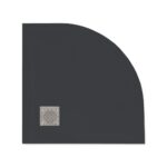 Duschwanne MALENKE Grafito Stone Nox 100 cm halbrund McBath Bodeneben