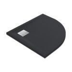 Duschwanne MALENKE Grafito Stone Nox 100 cm halbrund McBath Bodeneben