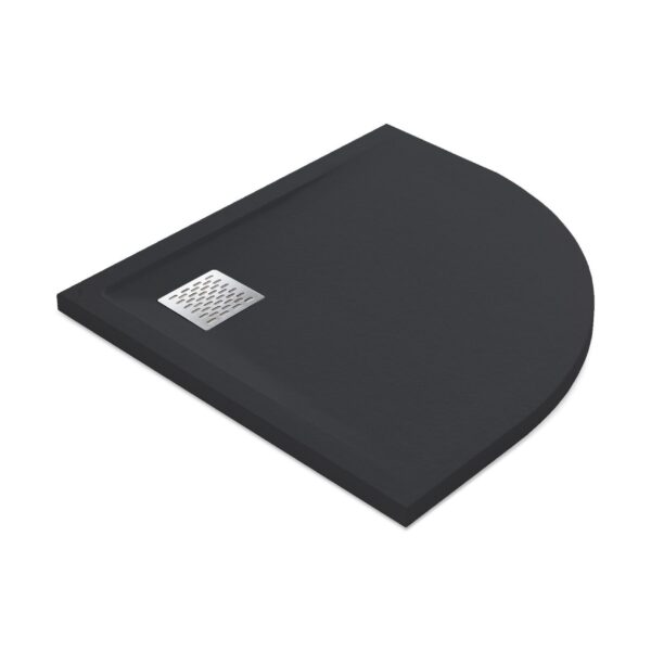 Duschwanne MALENKE Grafito Stone Nox 100 cm halbrund McBath Bodeneben