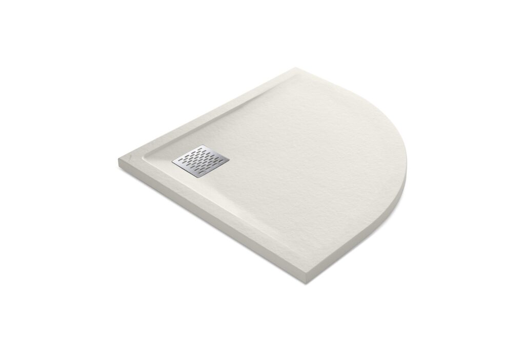 Duschwanne MALENKE Marfil Stone Nox 90 cm halbrund McBath