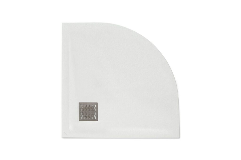 Duschwanne MALENKE Weiss Stone Nox 80 cm halbrund