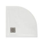 Duschwanne MALENKE Weiss Stone Nox 80 cm halbrund