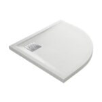 Duschwanne MALENKE Weiss Stone Nox 80 cm halbrund