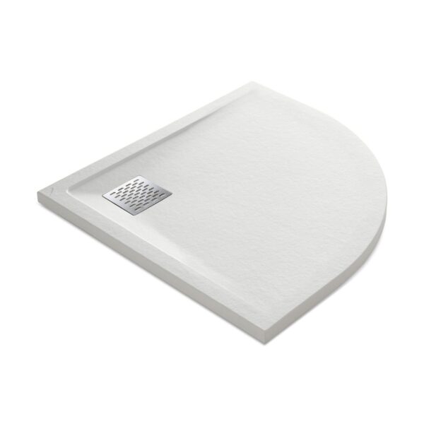 Duschwanne MALENKE Weiss Stone Nox 80 cm halbrund