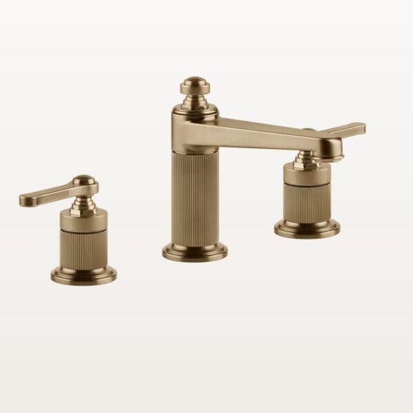 65014 Warm bronze gebürstet pvd Waschtischmischer Dreiloch Gessi Venti20 Nostalgisch Retro