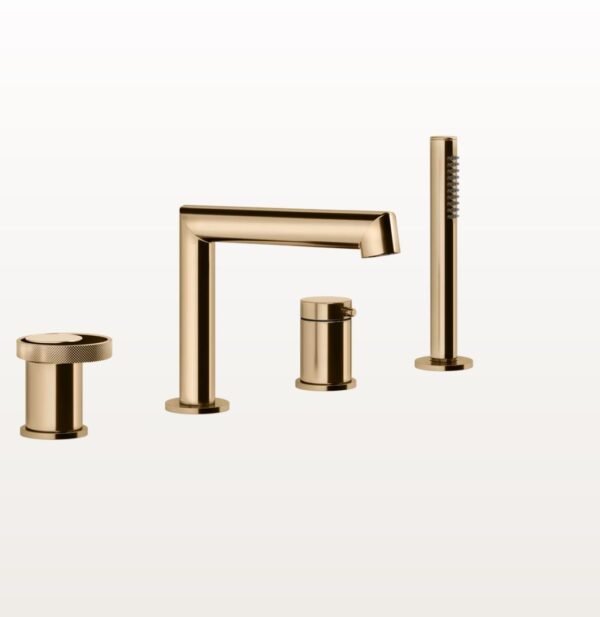 4-Loch Wannenarmatur Gessi Anello Warm bronze PVD