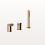 3-Loch Wannenarmatur Gessi Anello Warm bronze PVD