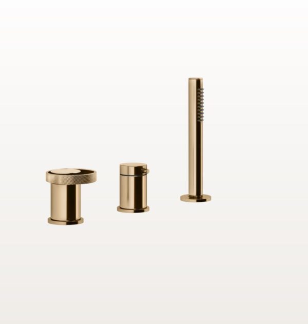 3-Loch Wannenarmatur Gessi Anello Warm bronze PVD