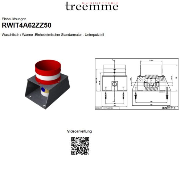UP Montageteil für Badewannenarmatur freistehend Treemme