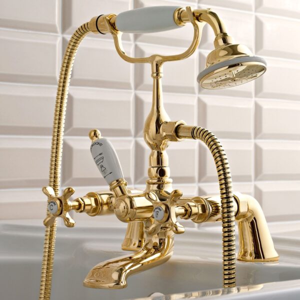Badewannenarmatur Sboroni Margherita Randmontage Gold