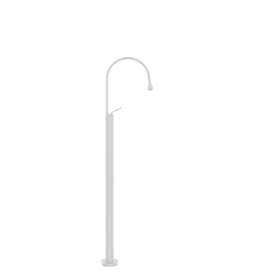 Freistehende Design-Badarmatur Weiss Matt