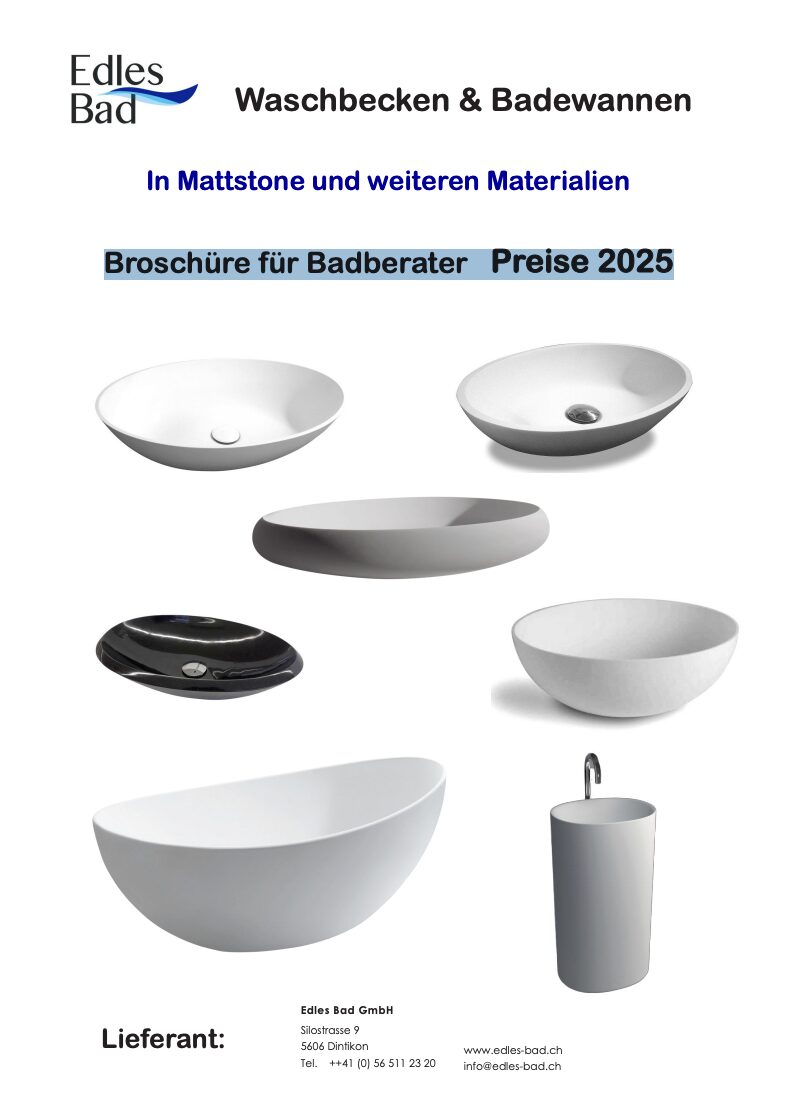 Edles Bad preisliste unser sortiment