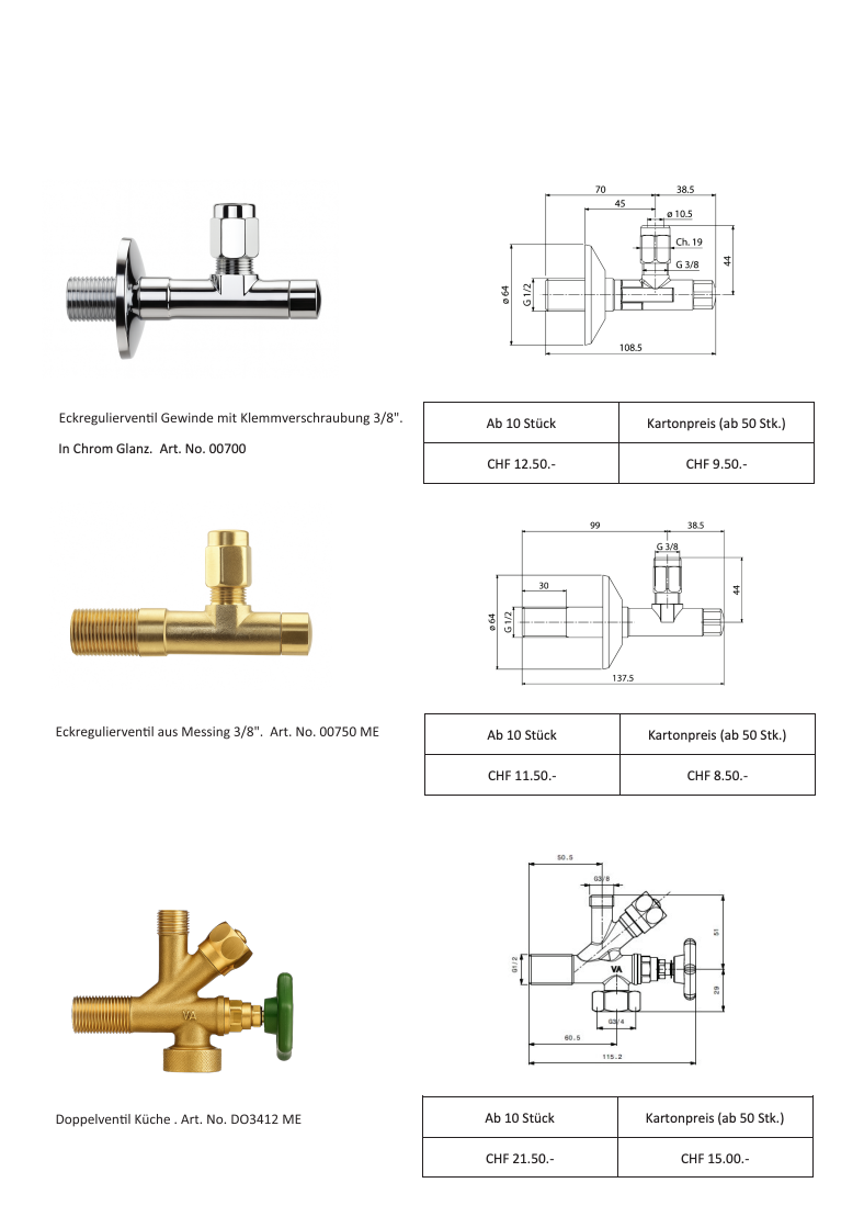 Edlesbad Flyer Eckventile