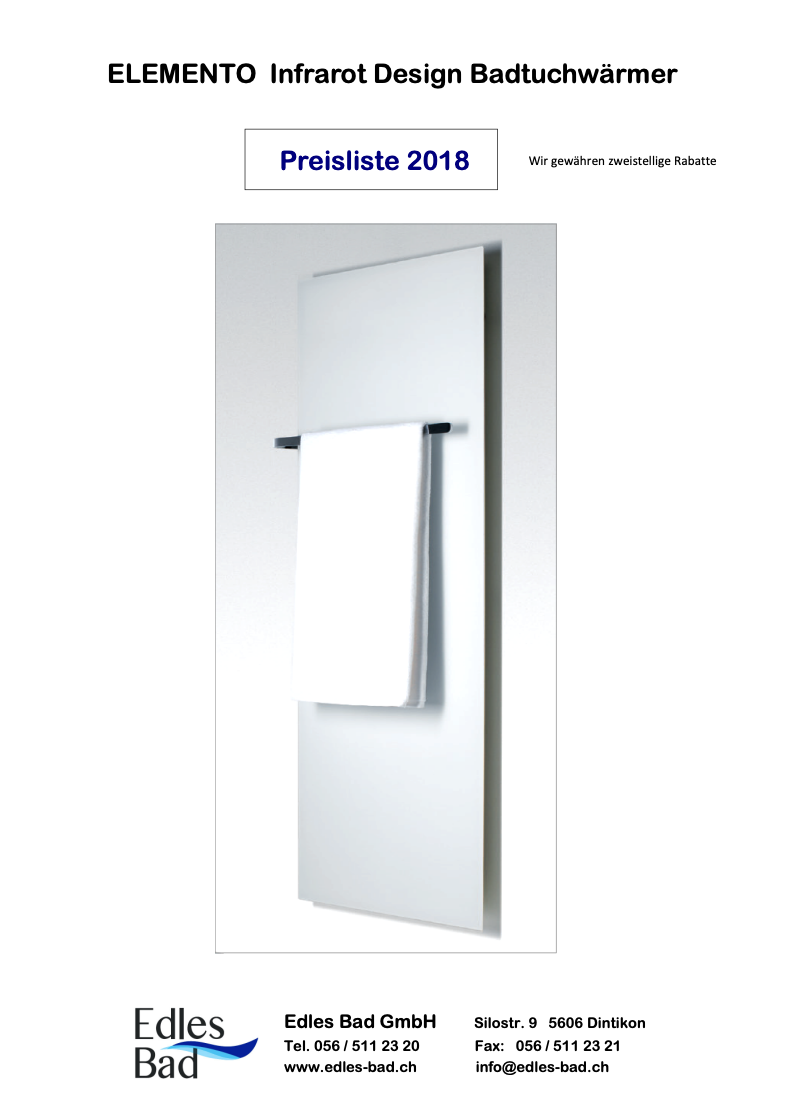 Elemento Preisbroschüre